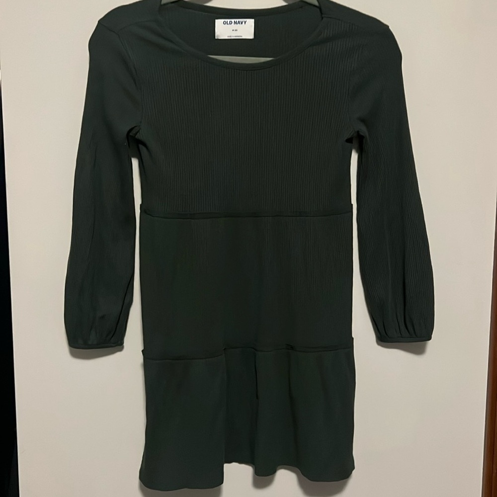 Old Navy Deep Green Long Sleeve Kids Dress